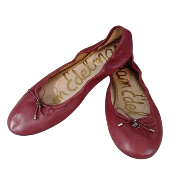 SAM EDELMAN Felicia Burgundy Ballet Flats Women's Size 9 Pm - Picture 1 of 11